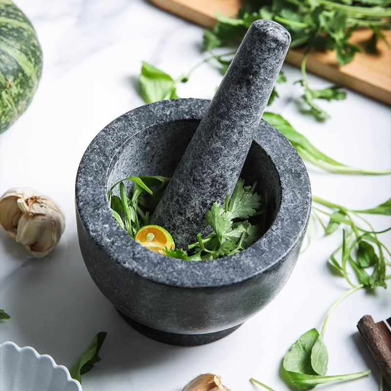 Mortar Pestle Granite - مجموعة هاون ومدقة وعاء مطحنة توابل