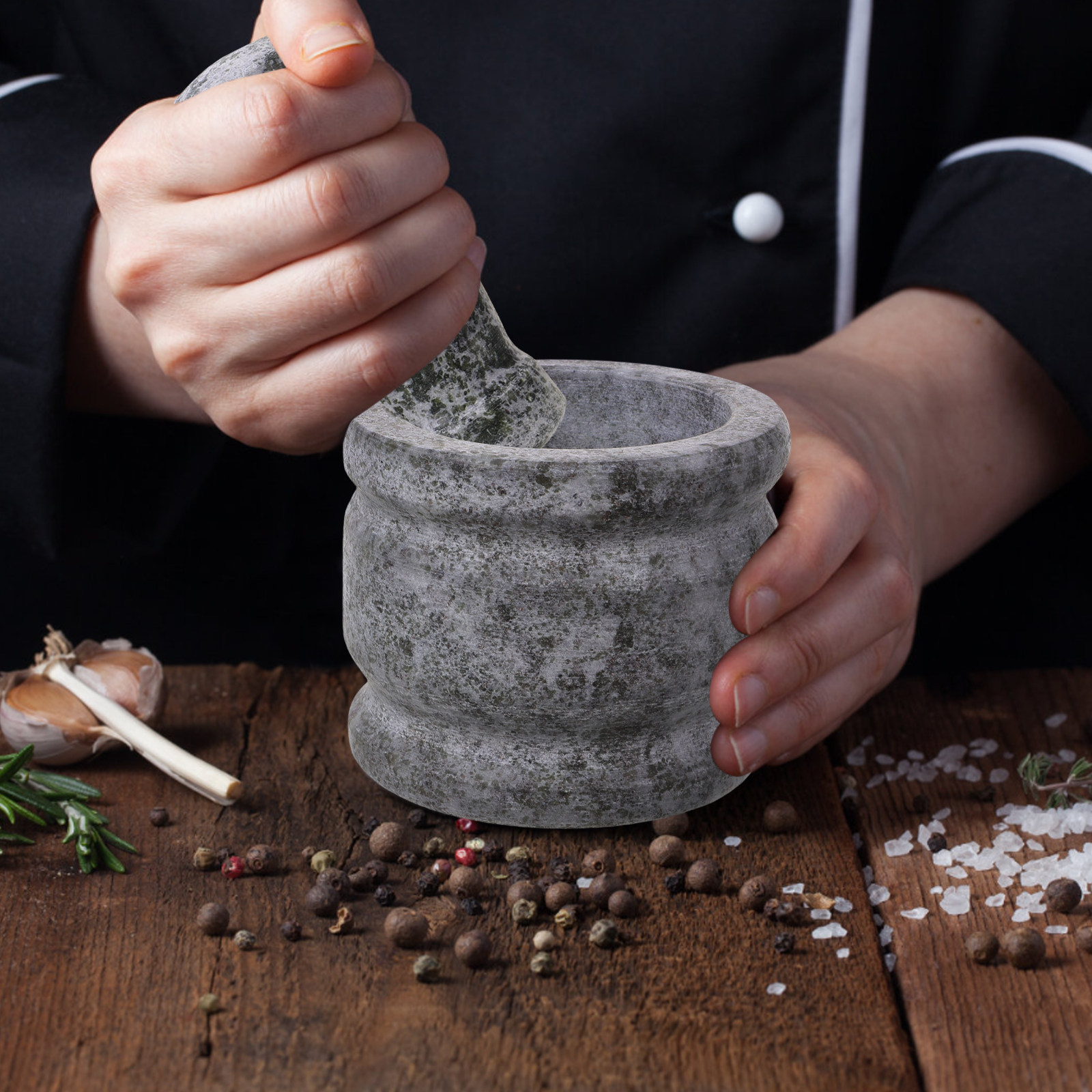 Mortar Pestle Granite - طقم هاون ومدقة من الجرانيت، وعاء