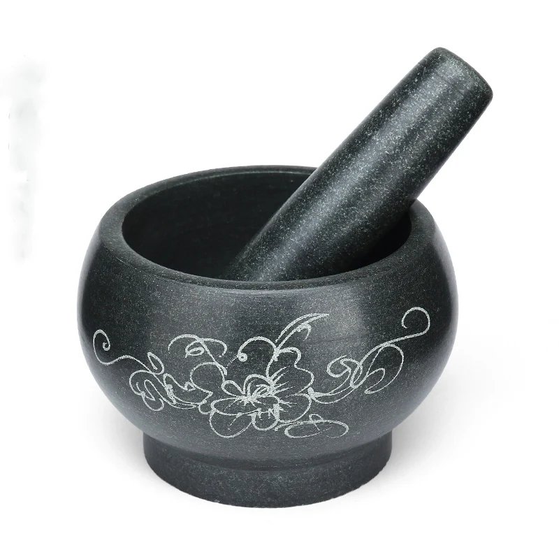 Mortar Pestle Granite - D16CMxH10CM مجموعة هاون ومدقة الجرانيت الطبيعي