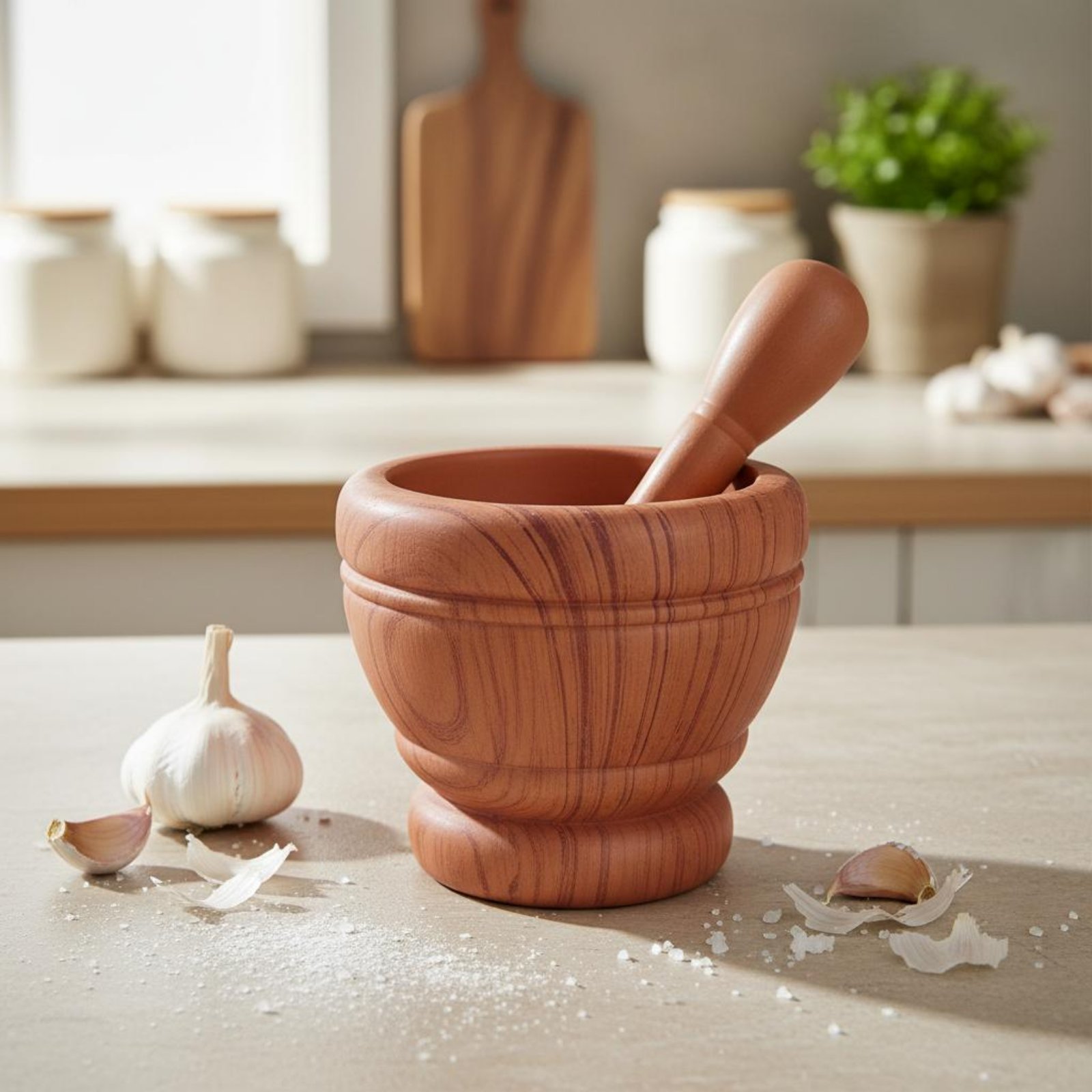 مدقة وهاون ثوم سهل التنظيف، وع - مراجعة Mortar Pestle Granite وسعره