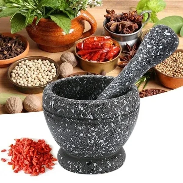 الراتنج Setmortar ومدقة الثوم  - مراجعة Mortar Pestle Granite وسعره